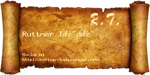 Ruttner Tádé névjegykártya